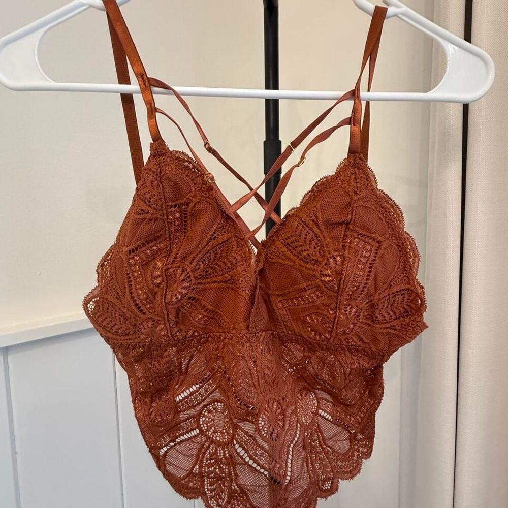 Unbranded Women's Orange and Brown Bra
